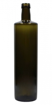 Dorica 1000ml/1Liter rund antikgrün, Mündung PP31,5   Flasche wird ohne Verschluss geliefert, bei Bedarf bitte separat bestellen.